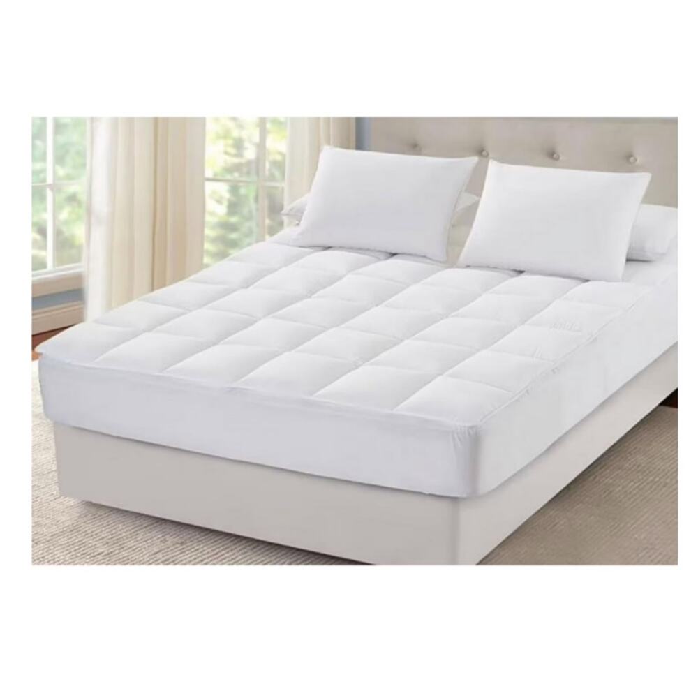 Sleep Mantra Cooling Mattress Topper, Twin, Pure White, Cotton Fabric - Picture 3 of 5